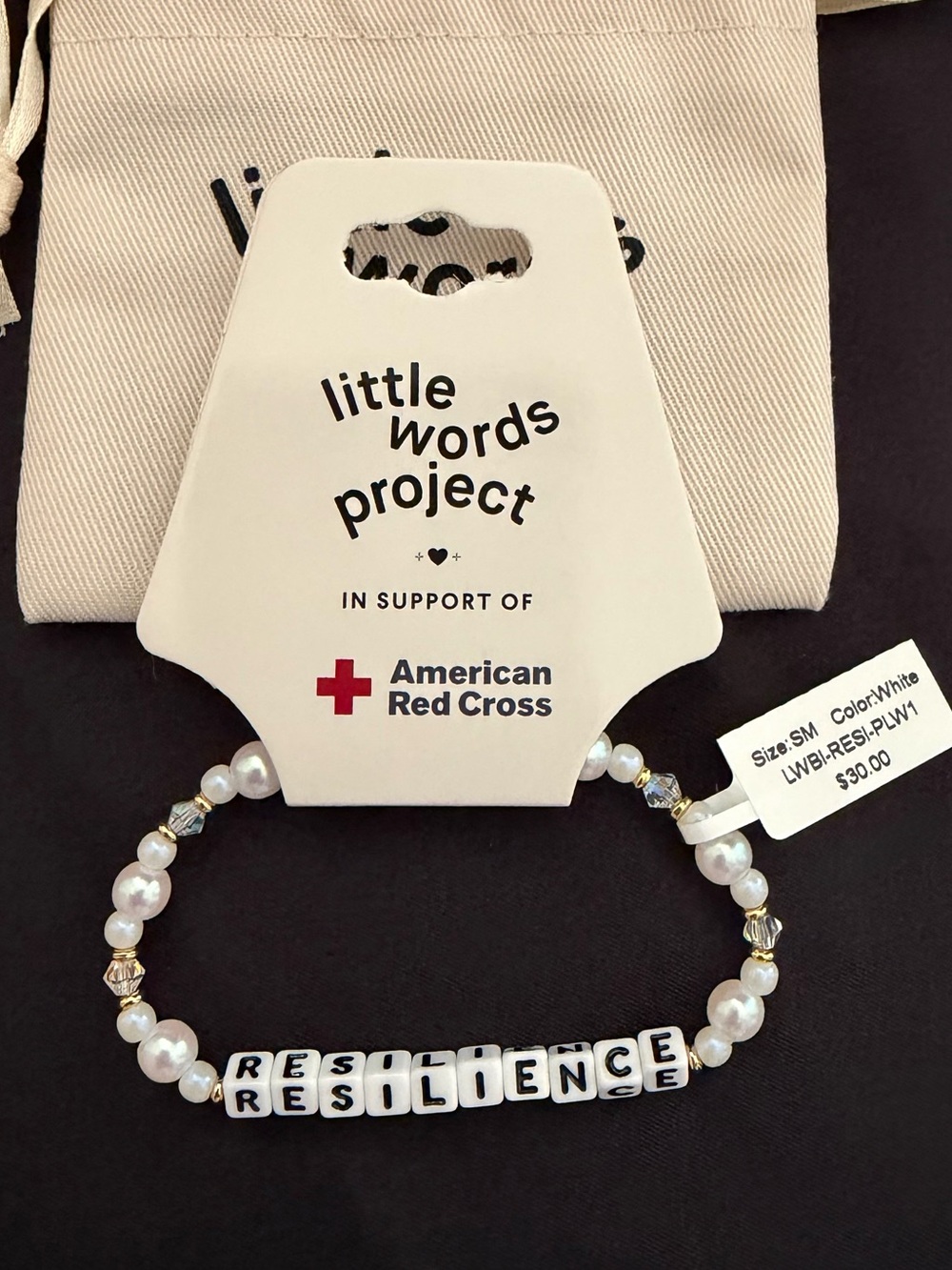Little Words Project “Resilience” Beaded Stretch Bracelet